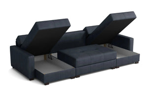 Mocca 'U Shape' Triple storage sofa bed SofaBedExpert.co.uk