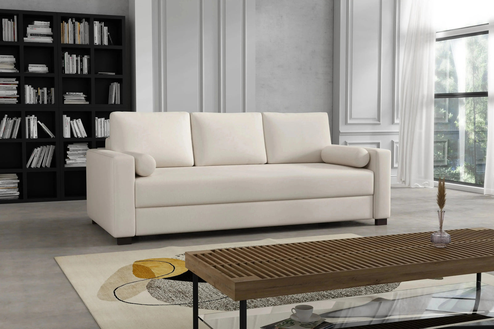 Mocca Flow King Size Sofa Bed opened into a bed - UK sofa bed lead times