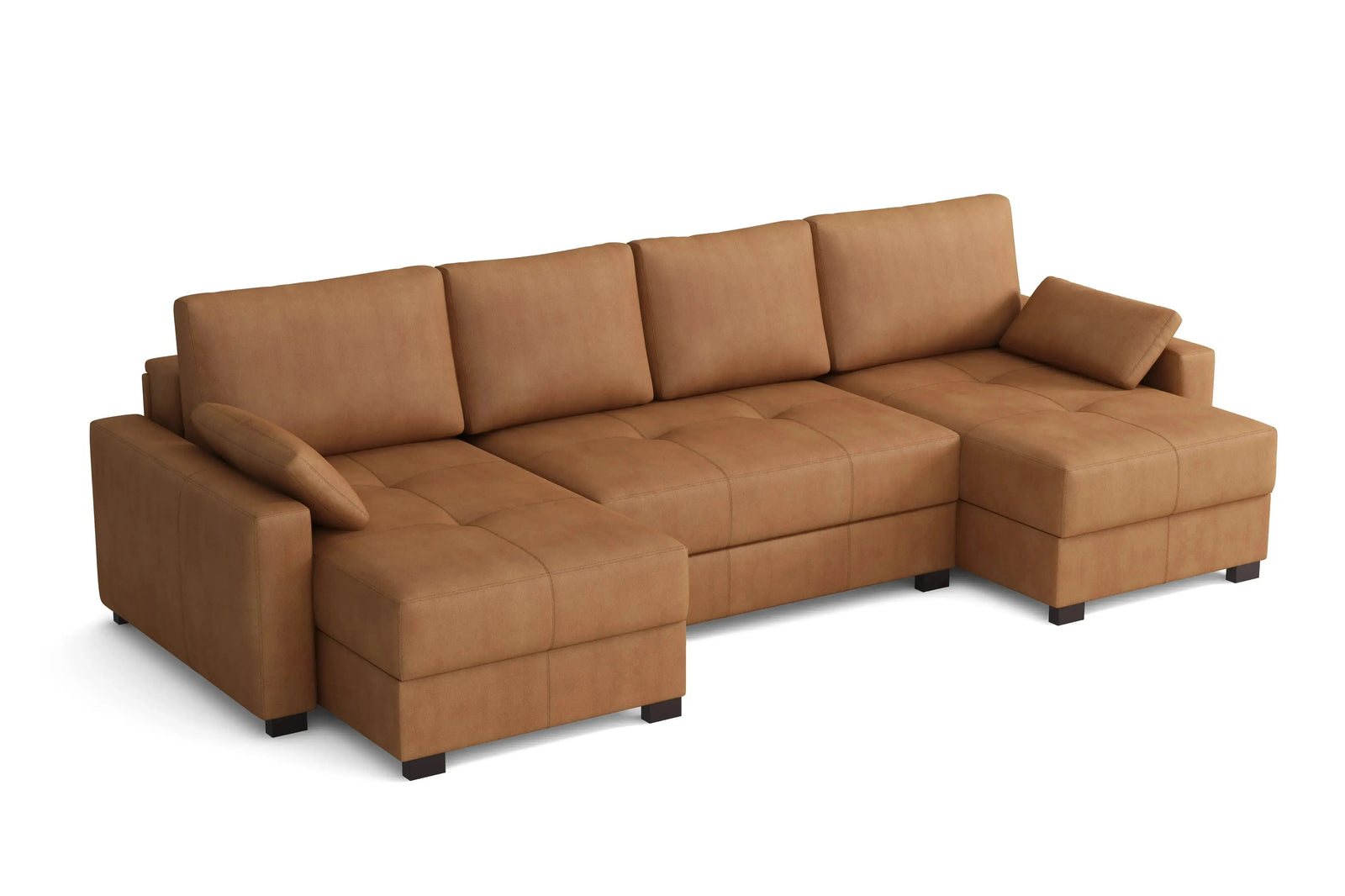Mocca U-Shaped Sofa Bed in tan Hydro Suede - Sofa Bed Expert