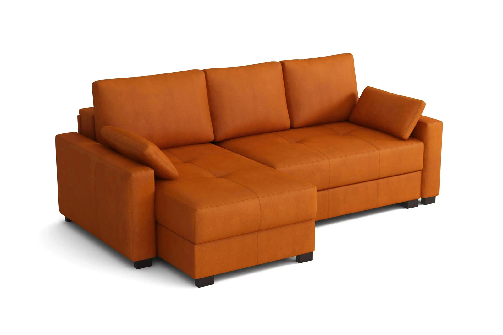 Mocca corner sofa bed showing the chaise side - LHF vs RHF guide