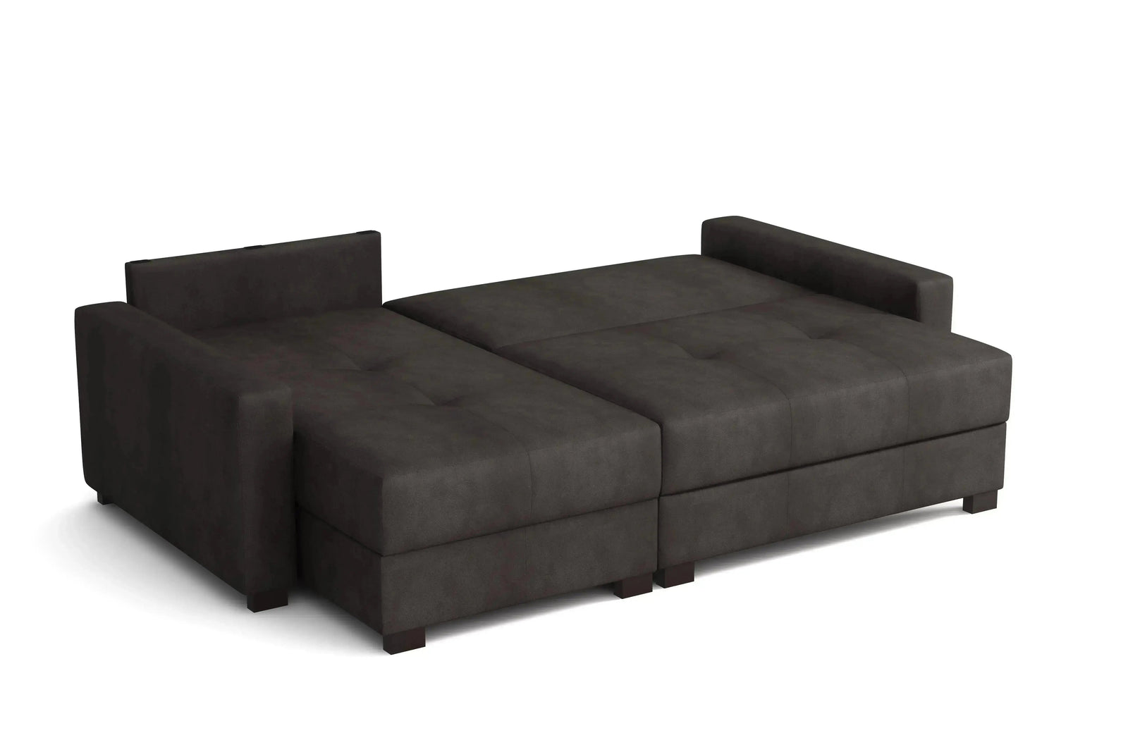 Mocca King Size Corner Sofa Bed opened - sofa bed sizes guide