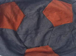 Match Day Football Pouffe in Navy & Rust
