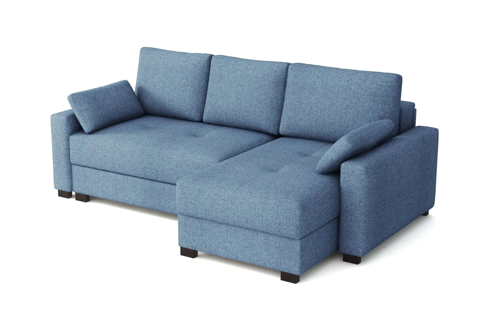 Mocca King Size Corner Sofa Bed in Hydro Weave Faded Denim