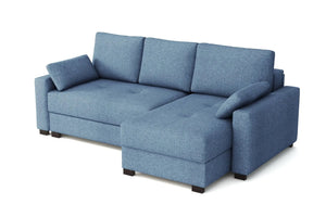 Mocca King Size Corner Sofa Bed in Hydro Weave Faded Denim