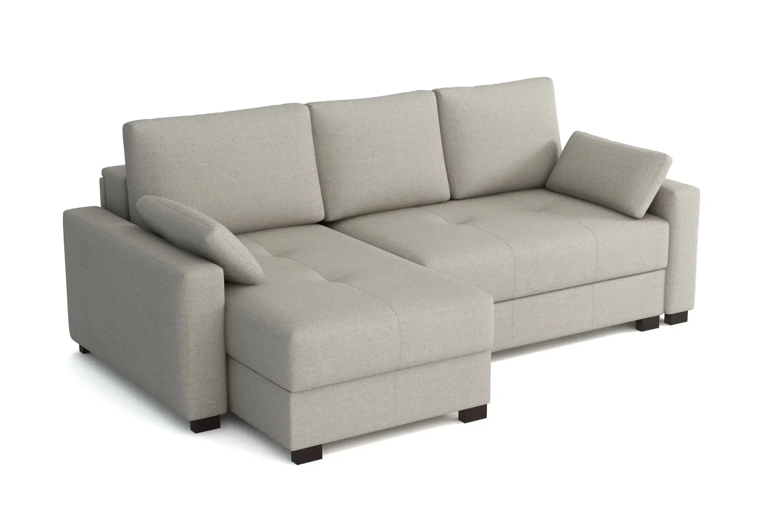 Mocca King Size Corner Sofa Bed in Hydro Weave Ivory Linen