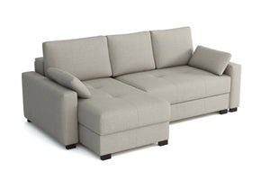 Mocca King Size Corner Sofa Bed in Hydro Weave Ivory Linen