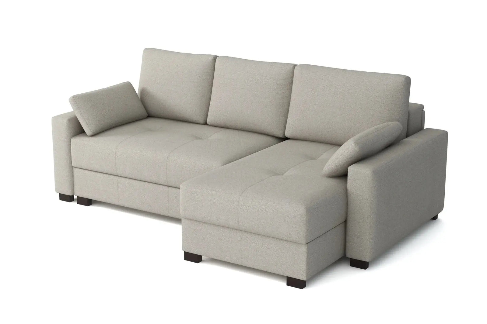 Mocca King Size Corner Sofa Bed in Hydro Weave Ivory Linen