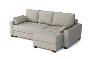 Mocca King Size Corner Sofa Bed in Hydro Weave Ivory Linen
