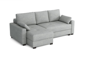 Mocca King Size Corner Sofa Bed in Marble Velvet Lunar Rock