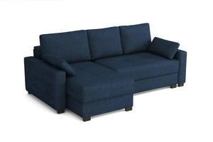 Mocca King Size Corner Sofa Bed in Marble Velvet Deep Dive