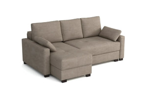 Mocca Mini Corner Sofa Bed in Marble Velvet Simple Taupe