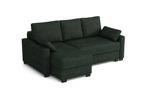 Mocca Mini Corner Sofa Bed in Marble Velvet Pine Grove