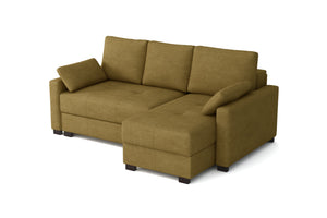 Mocca Mini Corner Sofa Bed Right Honey Gold Marble Velvet