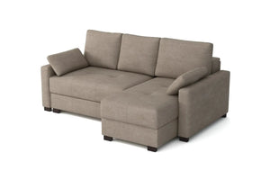 Mocca Mini Corner Sofa Bed in Marble Velvet Simple Taupe