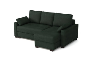 Mocca Mini Corner Sofa Bed in Marble Velvet Pine Grove
