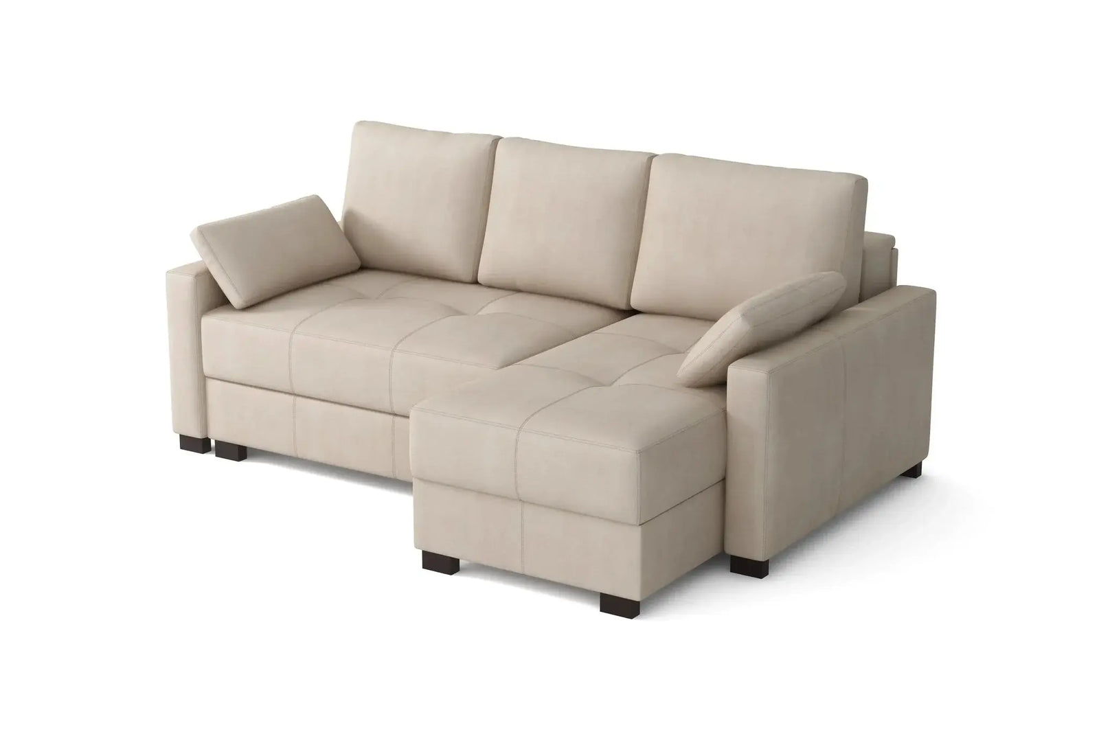 Mocca Mini Corner Sofa Bed in Hydro Suede Pure Sand