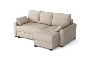 Mocca Mini Corner Sofa Bed in Hydro Suede Pure Sand