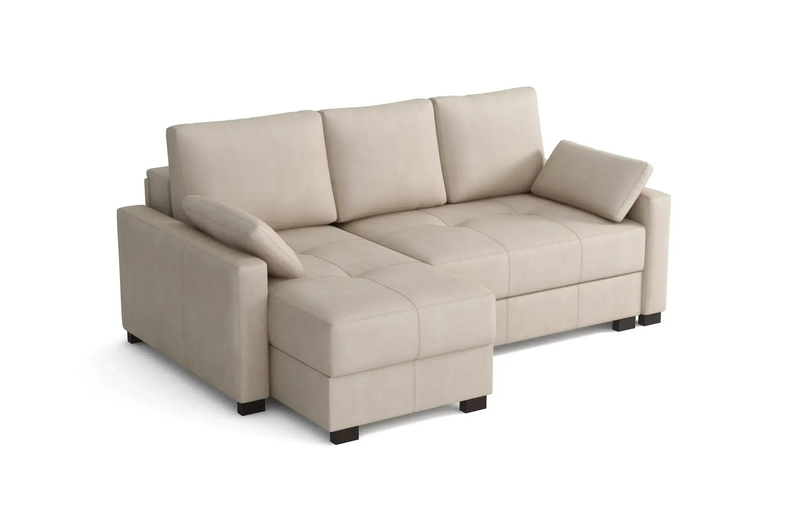 Mocca Mini Corner Sofa Bed in Hydro Suede Pure Sand