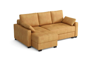 Mocca Mini Corner Sofa Bed in Hydro Suede Sandal Wood