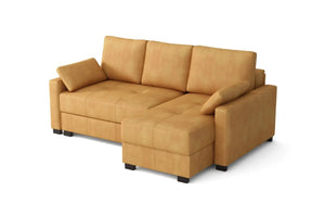 Mocca Mini Corner Sofa Bed in Hydro Suede Scandal Wood