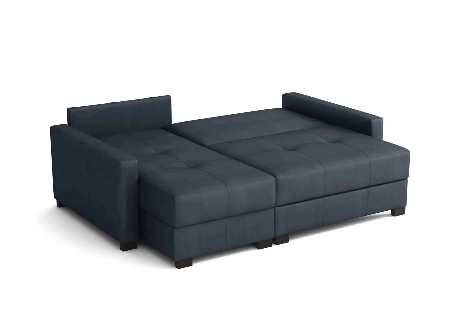 Mocca Mini Corner Sofa Bed in Pure Sand Hydro Suede Fabric SofaBedExpert.co.uk