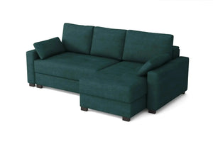 Mocca King Size Corner Sofa Bed in Marble Velvet Hydro