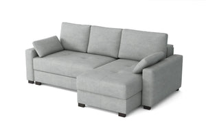 Mocca King Size Corner Sofa Bed in Marble Velvet Lunar Rock
