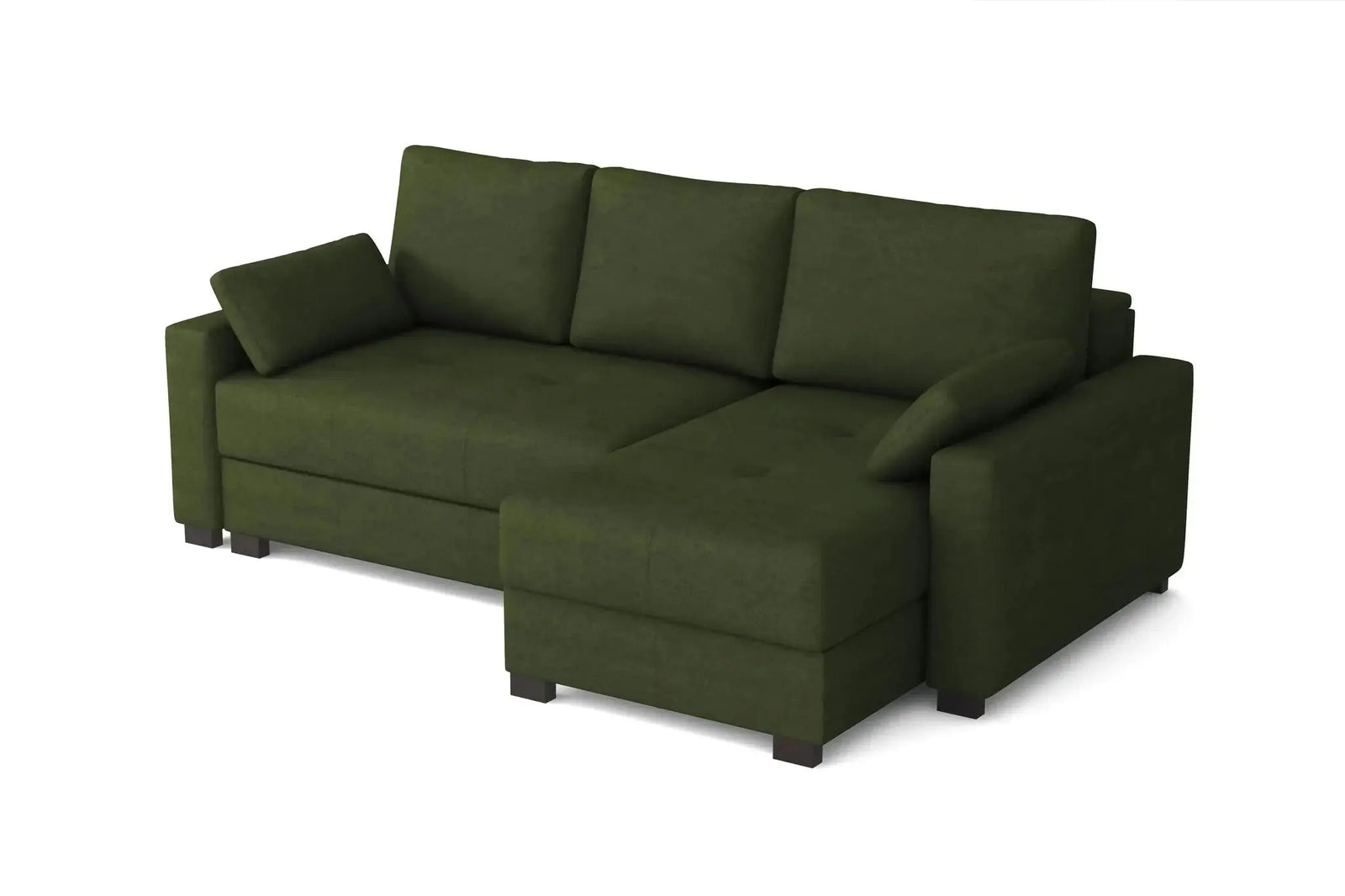 Mocca King Size Corner Sofa Bed in Marble Velvet Rifle Green