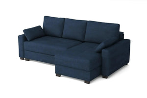Mocca King Size Corner Sofa Bed in Marble Velvet Deep Dive