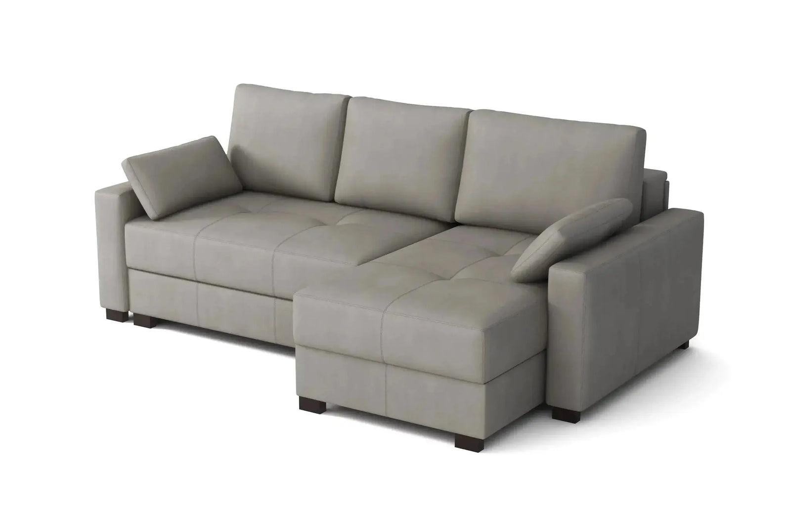 Mocca King Size Corner Sofa Bed in Hydro Suede Ash Grey