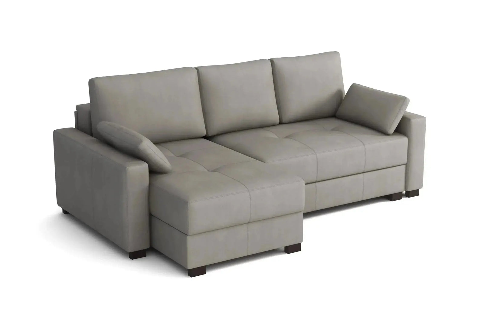 Mocca King Size Corner Sofa Bed in Hydro Suede Ash Grey