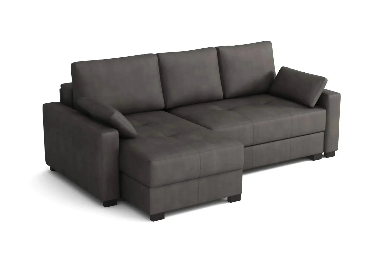 Mocca King Size Corner Sofa Bed in Hydro Suede Misty Grey