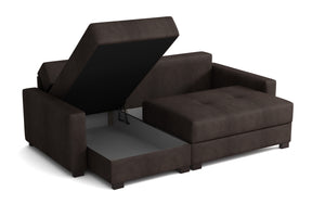 'Mocca' Kingsize corner storage sofa bed