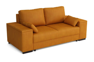Millbrook 2 Small Double Storage Sofa Bed in Hydro Suede Burned Orange