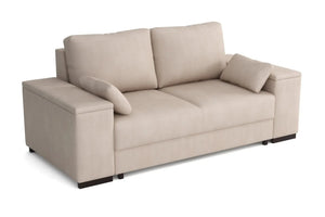 Millbrook 2 Small Double Storage Sofa Bed in Hydro Suede Pure Sand
