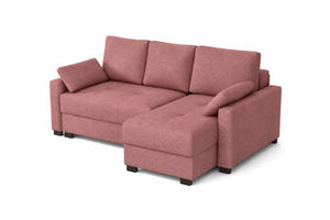 Mocca Mini Corner Sofa Bed in Hydro Weave Coral Quartz