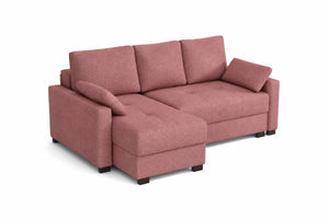 Mocca Mini Corner Sofa Bed in Hydro Weave Coral Quartz