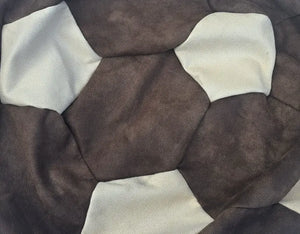 Match Day Football Pouffe in Chocolate & Cream