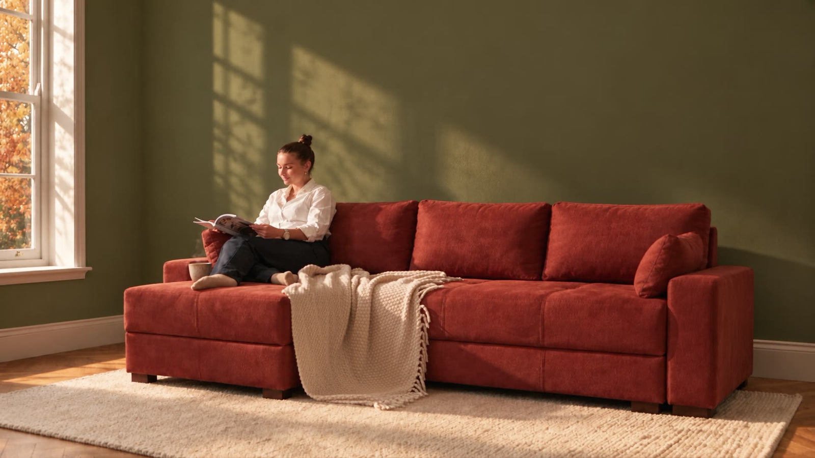 Sofa Bed Expert corner sofa bed in autumn living room